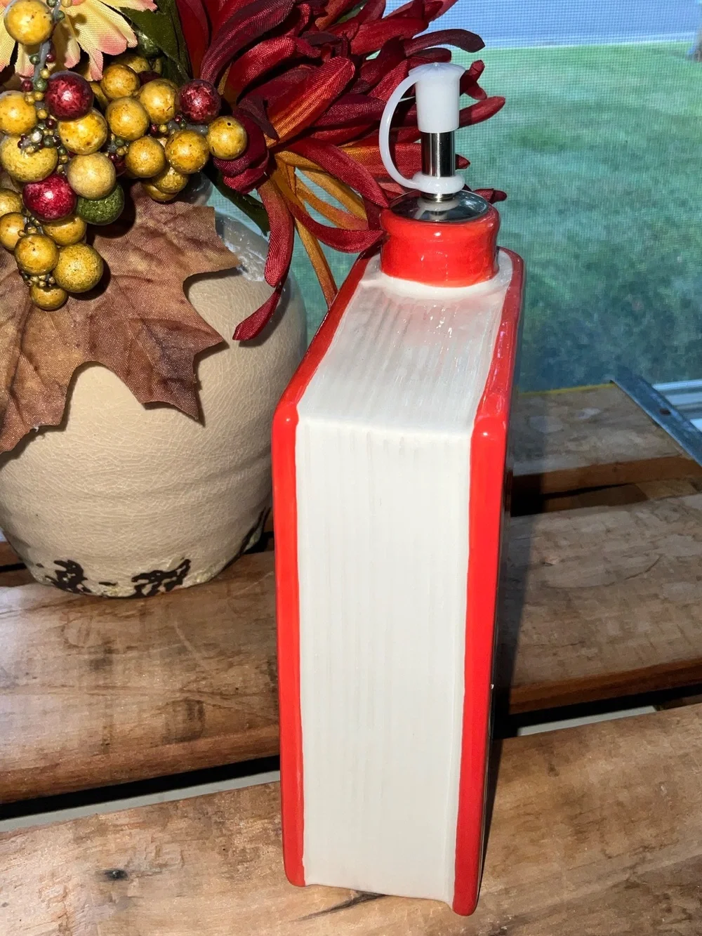 Red Pasta Every Day Cookbook Vinegar Bottle ~ New